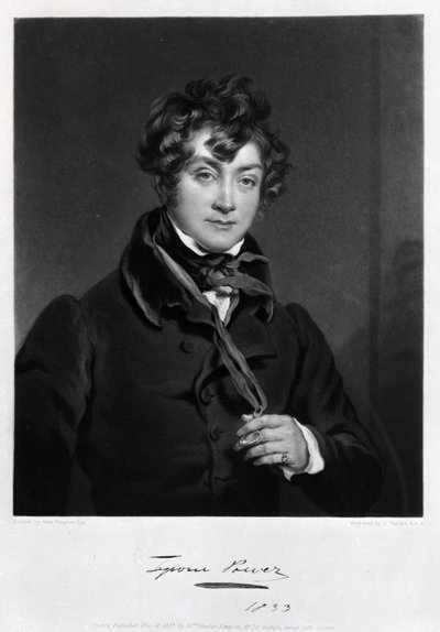 Tyrone Power, inciso da James Sands, c.1833 da John Simpson